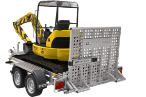 Remorque de chantier pour le transport d’une mini pelle – UNITRAILER STARK 3 260