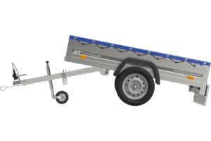 Remorque Garden Trailer 200 Kipp avec roue jockey et bâche plate bleue