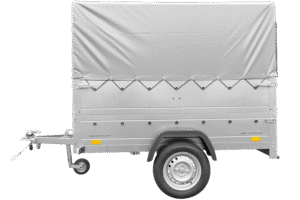 Remorque simple essieu 200×106 avec bâche haute, arceau, rehausses de ridelles et roue jockey – Garden Trailer 200 KIPP