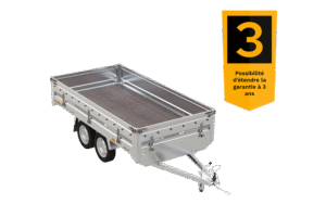 Remorque 2 essieux 304×153 UNITRAILER SOLID 300/2 PTAC 750 kg